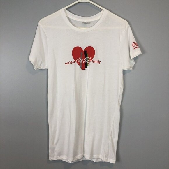 Coca Cola Family Coke Ambassador T Shirt Red Heart Women's Cut Size Medium - Picture 1 of 8